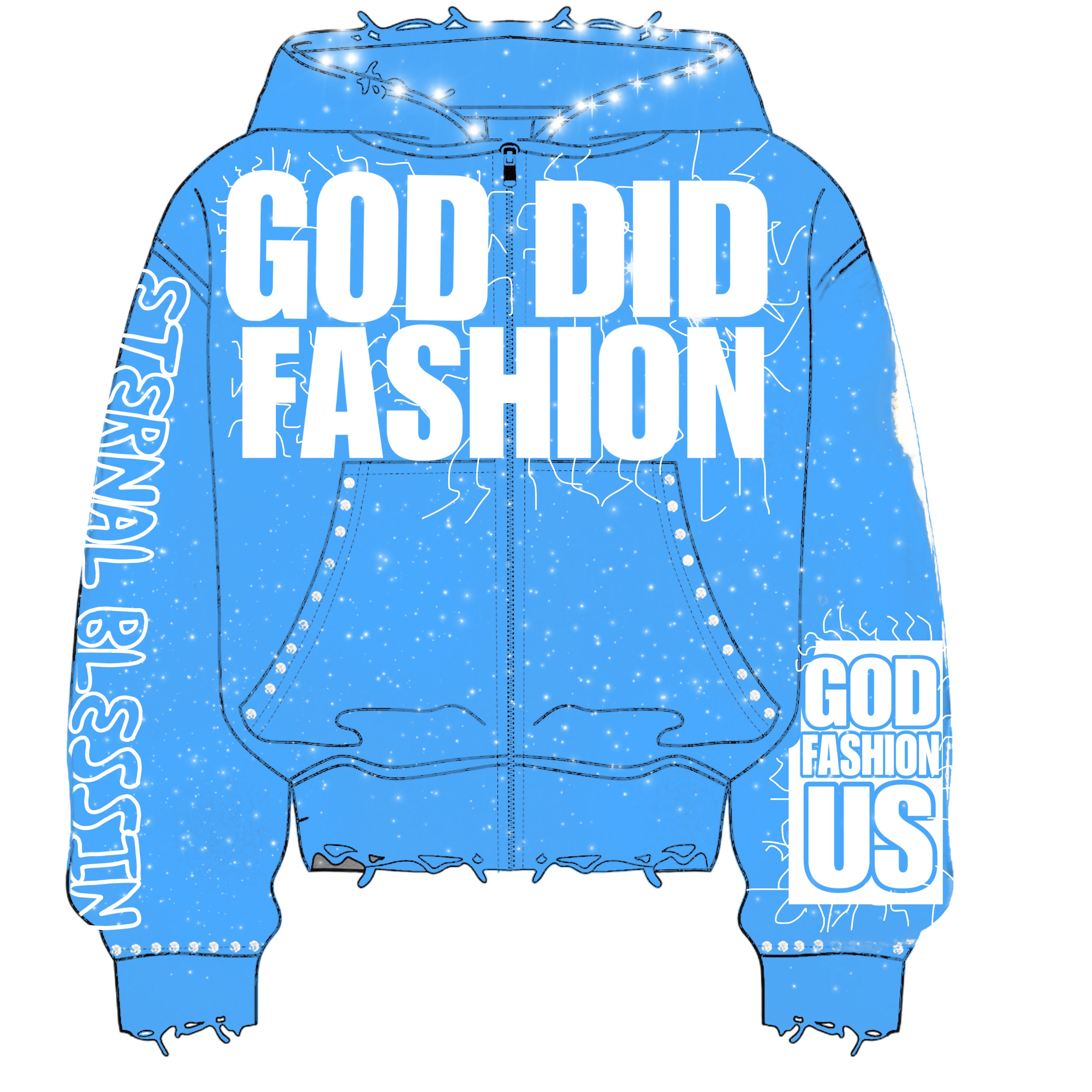 EternalBlessin“GOD DID FASHION”Street wears Hoodie