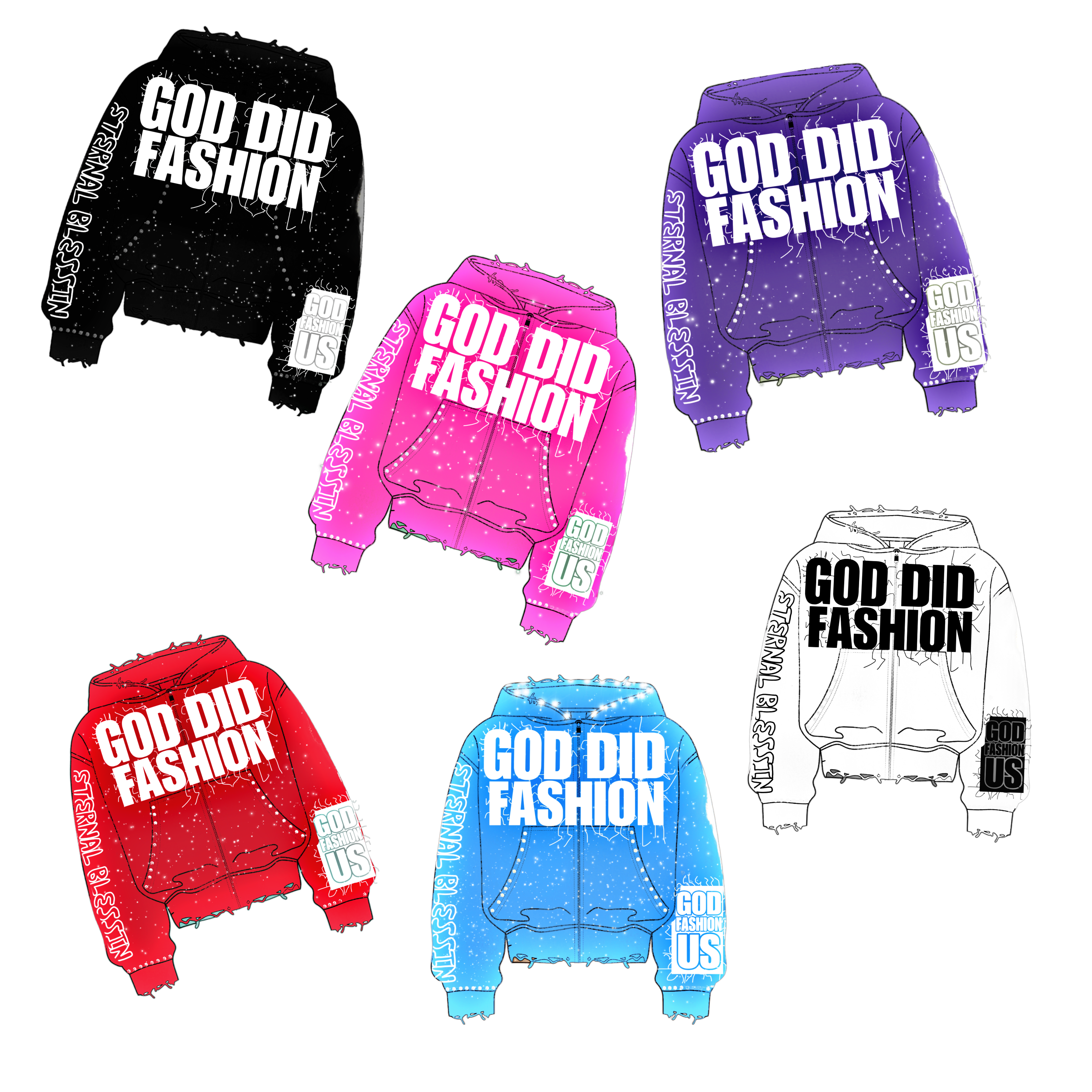 EternalBlessin“GOD DID FASHION”Street wears Hoodie